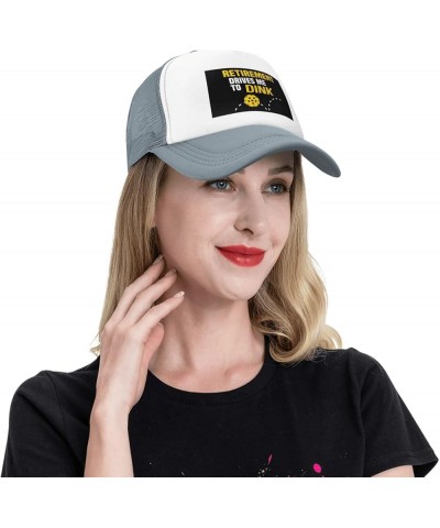 Retirement Drives Me to Dink Pickleball Trucker Hat - Mesh Baseball Snapback Cap for Men Or Women Outdoors Black Gray $15.24 ...