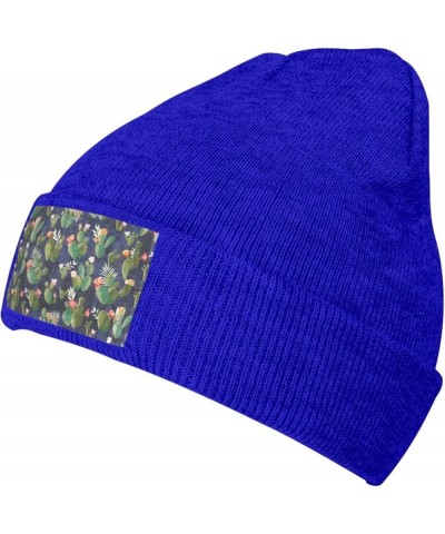 Watercolour Cactus Print Slouchy Beanie for Men Women Hip-Hop Soft Lightweight Running Beanie Adult Hats Blue $10.51 Skullies...