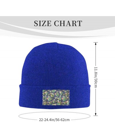 Watercolour Cactus Print Slouchy Beanie for Men Women Hip-Hop Soft Lightweight Running Beanie Adult Hats Blue $10.51 Skullies...