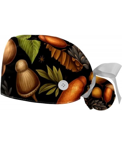 Thanksgiving Pattern Working Cap with Button Longhair Adjustable Working Hat Ponytail Holder 2 Pcs Tie Back Hat Color 8 $11.8...