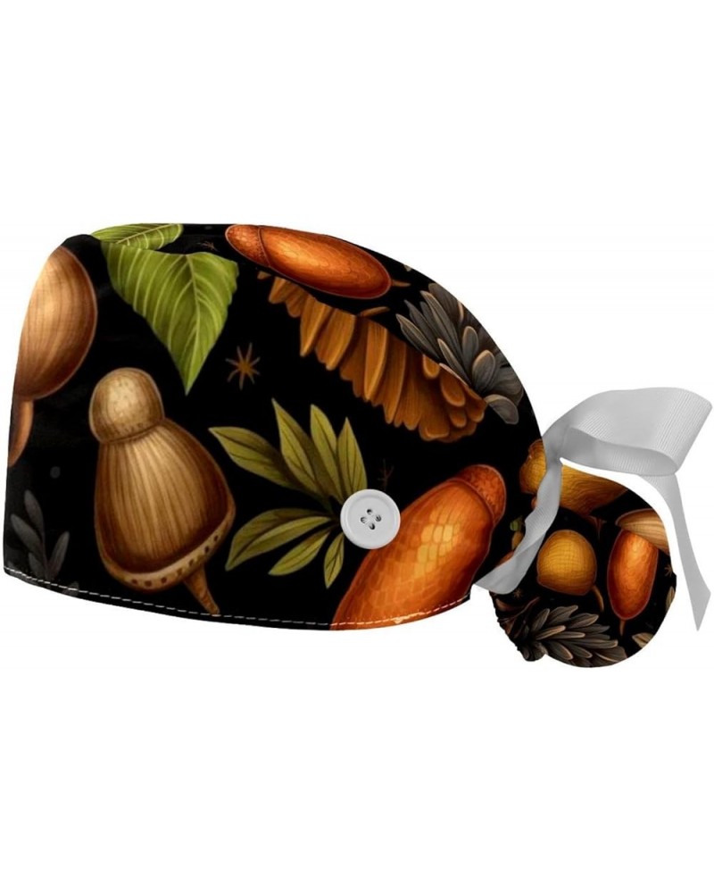 Thanksgiving Pattern Working Cap with Button Longhair Adjustable Working Hat Ponytail Holder 2 Pcs Tie Back Hat Color 8 $11.8...