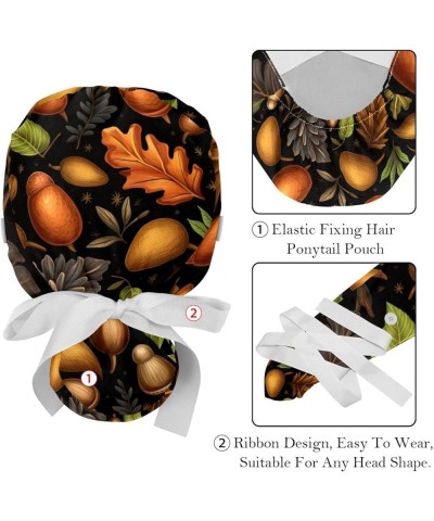 Thanksgiving Pattern Working Cap with Button Longhair Adjustable Working Hat Ponytail Holder 2 Pcs Tie Back Hat Color 8 $11.8...