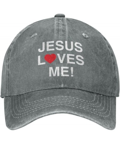 Baseball Hats Jesus Loves Me Running Cap for Men Beach Baseball Caps Gray $9.65 Baseball Caps