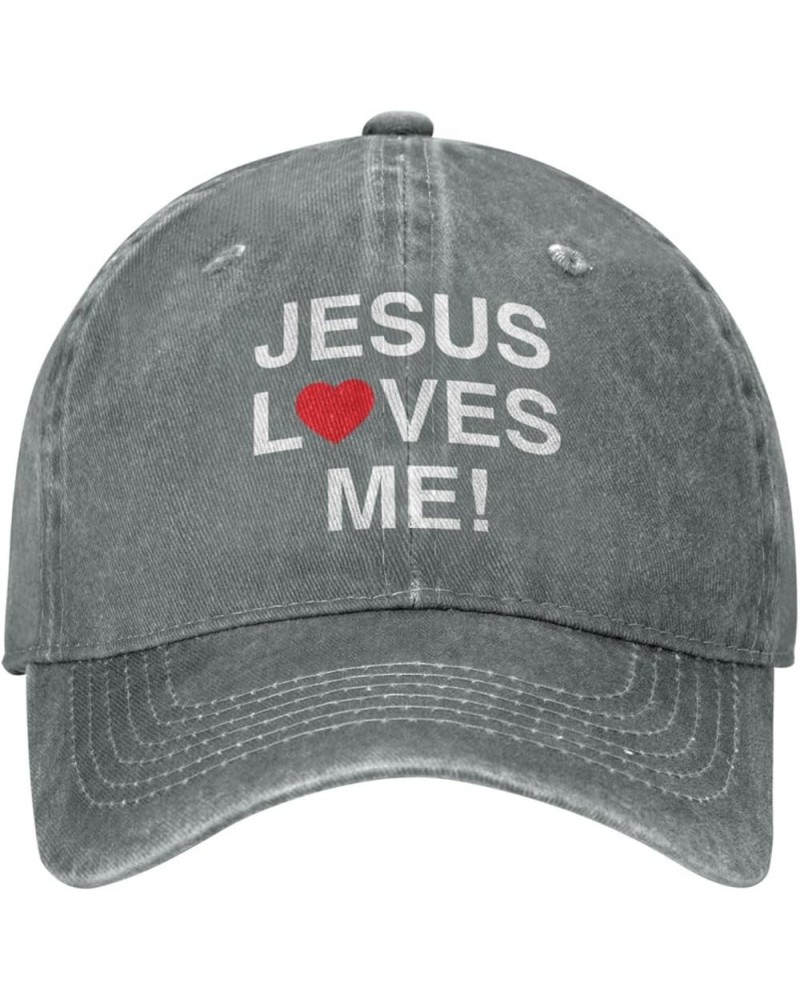 Baseball Hats Jesus Loves Me Running Cap for Men Beach Baseball Caps Gray $9.65 Baseball Caps