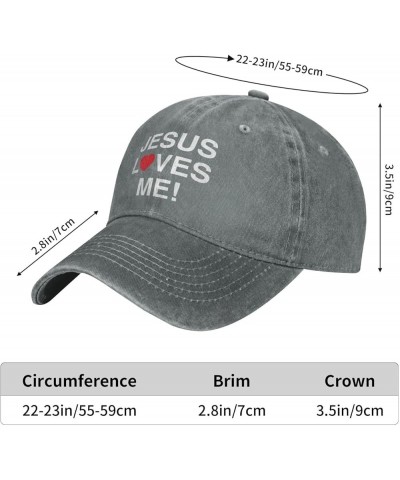 Baseball Hats Jesus Loves Me Running Cap for Men Beach Baseball Caps Gray $9.65 Baseball Caps