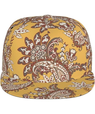 Paisley Baseball Cap, Flat Brim Trucker Hat, Buckle Adjustable Paisley6 $11.19 Baseball Caps