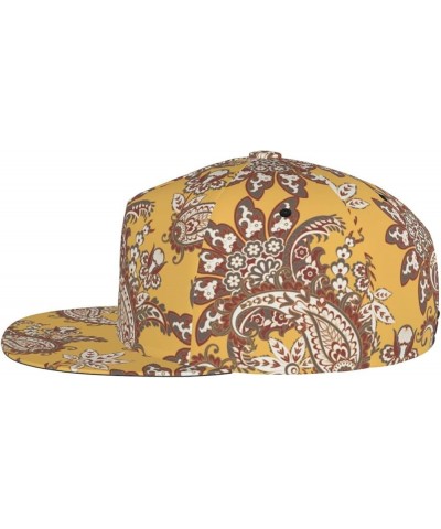 Paisley Baseball Cap, Flat Brim Trucker Hat, Buckle Adjustable Paisley6 $11.19 Baseball Caps