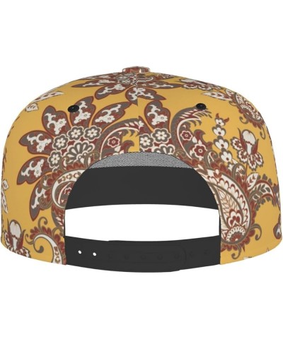 Paisley Baseball Cap, Flat Brim Trucker Hat, Buckle Adjustable Paisley6 $11.19 Baseball Caps