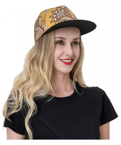 Paisley Baseball Cap, Flat Brim Trucker Hat, Buckle Adjustable Paisley6 $11.19 Baseball Caps