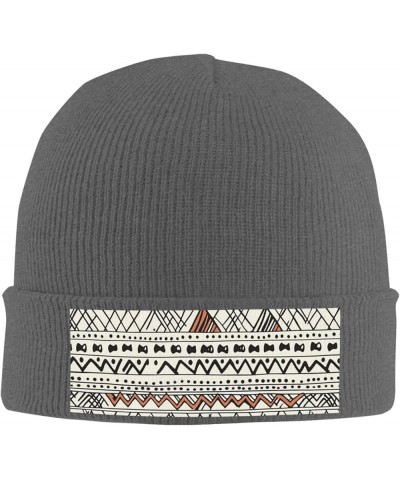 Women Men Knit Beanie Hat Soft Warm Winter Hat Skull Cap Mens Slouchy Beanie Triangle Stripes Bohemian Pattern Deep Heather $...