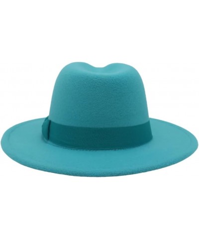 Wide Brim Fedora Hats for Women Men Solid Color Jazz Top Hat Wedding Party Church Panama Felt Cap Army Gn $28.49 Fedoras