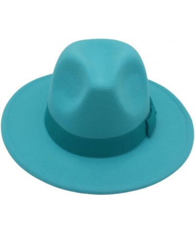 Wide Brim Fedora Hats for Women Men Solid Color Jazz Top Hat Wedding Party Church Panama Felt Cap Army Gn $28.49 Fedoras