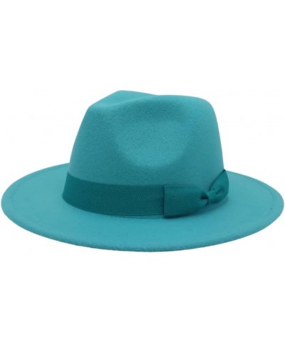 Wide Brim Fedora Hats for Women Men Solid Color Jazz Top Hat Wedding Party Church Panama Felt Cap Army Gn $28.49 Fedoras