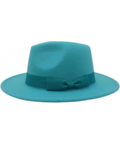 Wide Brim Fedora Hats for Women Men Solid Color Jazz Top Hat Wedding Party Church Panama Felt Cap Army Gn $28.49 Fedoras