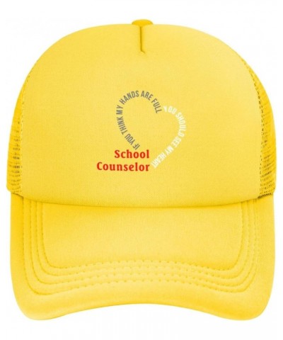 School Counselor You Should See My Heart Unisex Baseball Cap Vintage Trucker Hat Adjustable Yellow $11.02 Baseball Caps