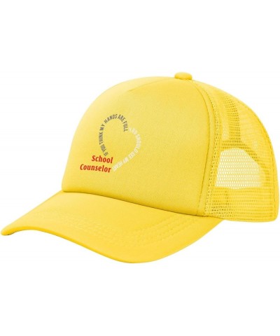 School Counselor You Should See My Heart Unisex Baseball Cap Vintage Trucker Hat Adjustable Yellow $11.02 Baseball Caps