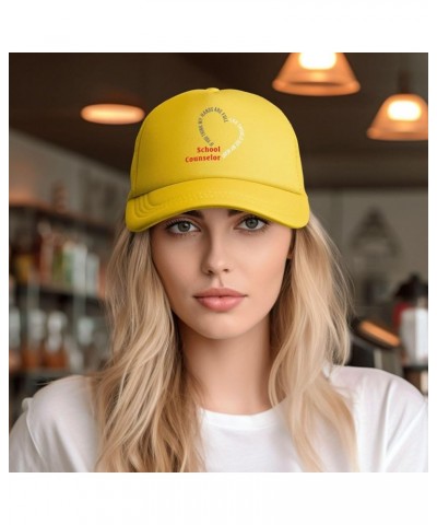 School Counselor You Should See My Heart Unisex Baseball Cap Vintage Trucker Hat Adjustable Yellow $11.02 Baseball Caps