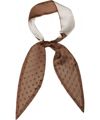 Chic Polka Dots Women Neckerchief Skinny Scarves Hair Band Ribbon for Bag Accessory 1 Brown Small Dot $8.00 Scarves