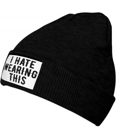 I Hate-Wearing-This Funny Black Womens Knit Beanie Hat Winter Hats for Women Men Soft Warm Unisex Cuffed Beanie Black $10.63 ...