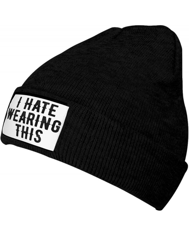 I Hate-Wearing-This Funny Black Womens Knit Beanie Hat Winter Hats for Women Men Soft Warm Unisex Cuffed Beanie Black $10.63 ...