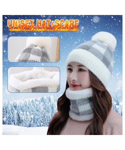 Womens Winter Warm Knit Beanie Hat Slouchy Knit Beanie Skull Caps Ribbed Cuffed Beanies Cap Gift for Dad Mom Him White $8.75 ...