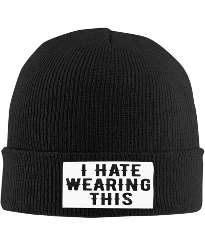 I Hate-Wearing-This Funny Black Womens Knit Beanie Hat Winter Hats for Women Men Soft Warm Unisex Cuffed Beanie Black $10.63 ...