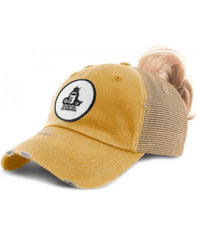 Womens High Ponytail Cap Soup for The Revolution Vintage Look Food & Beverage Mustard Circle Patch $15.59 Baseball Caps