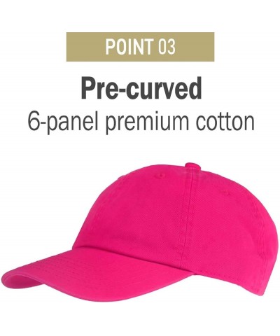 Classic Adjustable Dad Hats for Men - Plain Adjustable Baseball Cap - Adjustable Metal Buckle Closure Hat Pink $9.15 Baseball...