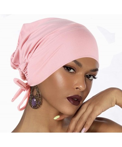 Womens Baggy Slouchy Beanie Printed Hair Scarf Turban Head Wrap Turban Beanies Headwrap Hats for Cancer Pink $10.02 Skullies ...