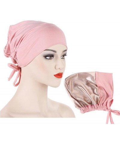 Womens Baggy Slouchy Beanie Printed Hair Scarf Turban Head Wrap Turban Beanies Headwrap Hats for Cancer Pink $10.02 Skullies ...