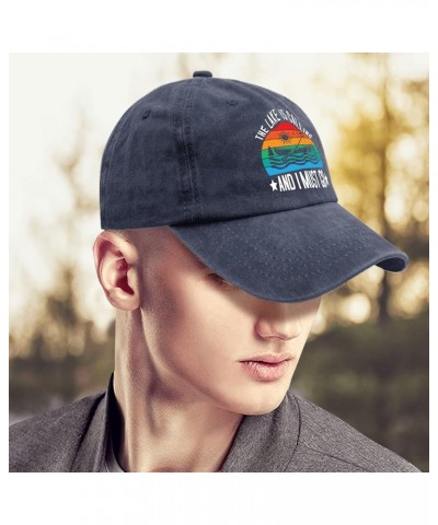 The Lake is Calling and I Must Go Hat Women's Hat Pigment Black Hiking Hat Women Gifts for Grandma Running Hat Navy Blue $10....