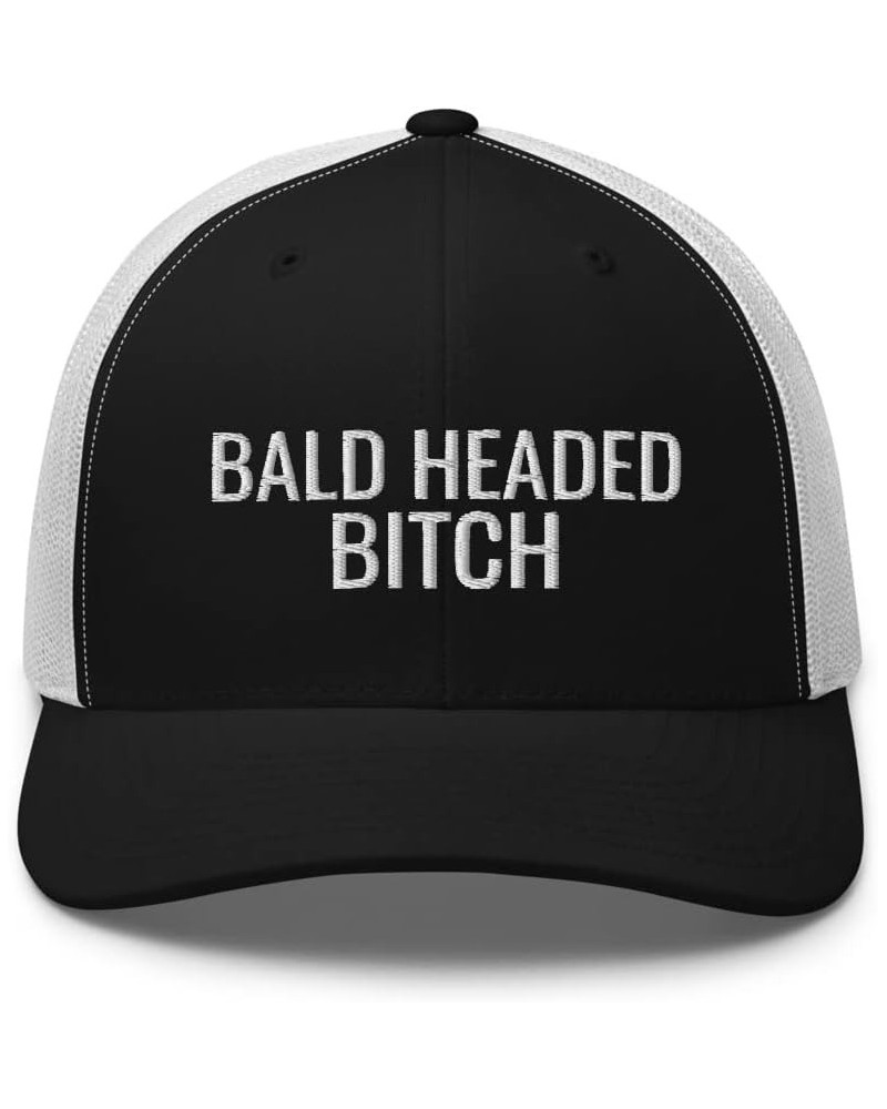 Bald Headed Bitch Funny Gift Gag Gift Joke Trucker Cap Mesh Hat Adjustable Black/ White $15.05 Baseball Caps