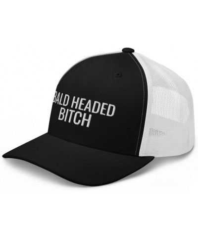 Bald Headed Bitch Funny Gift Gag Gift Joke Trucker Cap Mesh Hat Adjustable Black/ White $15.05 Baseball Caps