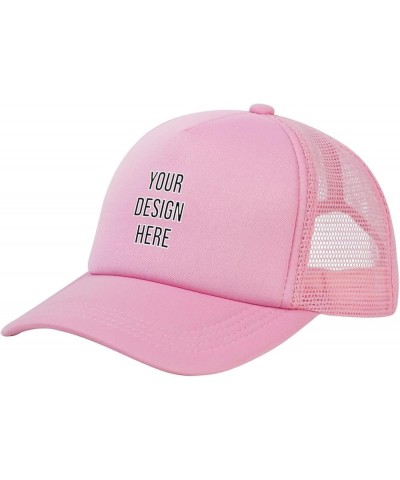 Custom Hats Add Your Own Text Logo Picture Design Your Personalized Hats Pink $8.19 Baseball Caps