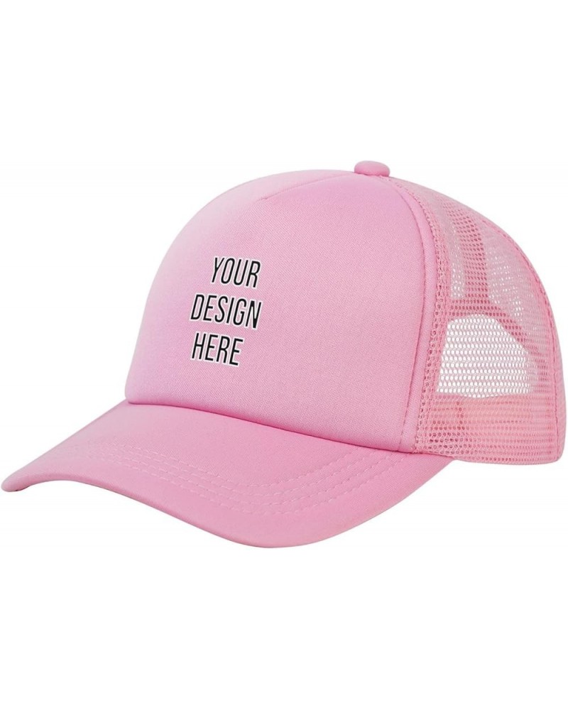 Custom Hats Add Your Own Text Logo Picture Design Your Personalized Hats Pink $8.19 Baseball Caps