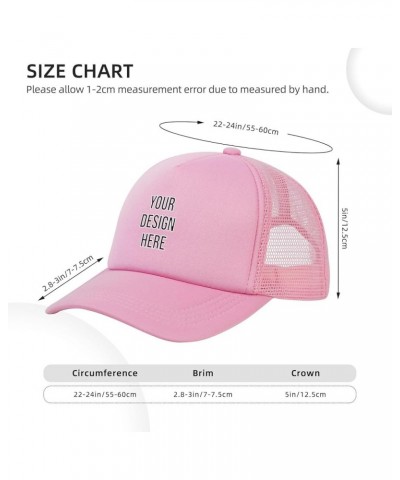 Custom Hats Add Your Own Text Logo Picture Design Your Personalized Hats Pink $8.19 Baseball Caps