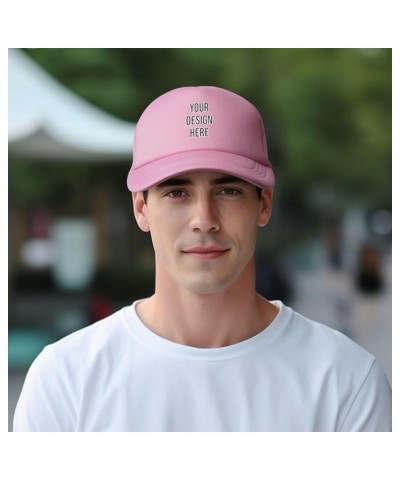 Custom Hats Add Your Own Text Logo Picture Design Your Personalized Hats Pink $8.19 Baseball Caps