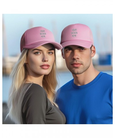 Custom Hats Add Your Own Text Logo Picture Design Your Personalized Hats Pink $8.19 Baseball Caps