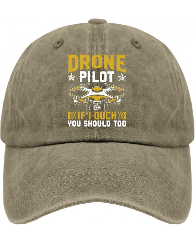 Drone Pilot If I Duck You Should Too Hats Womens Cap Pigment Black Womens Baseball Hat Gifts for Boyfriends Golf Pigment Khak...