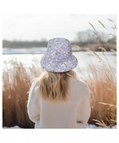 Watercolor Dragonfly Fuzzy Bucket Hat for Women Winter Cap Plush Fluffy Bucket Hat for Sports $13.67 Bucket Hats