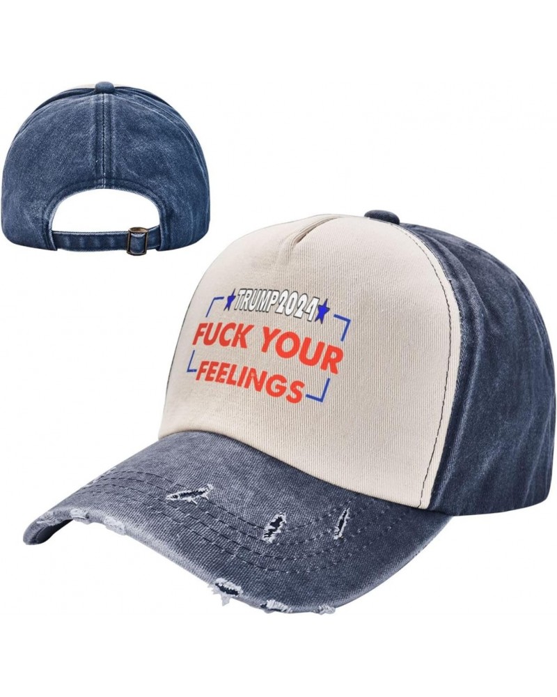 Trump 2024Fuck Your Feeling Baseball Cap Adult Adjustable Casual Duck Tongue Hat Golf Caps Trucker Hats Navy Blue $13.12 Base...