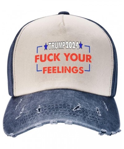 Trump 2024Fuck Your Feeling Baseball Cap Adult Adjustable Casual Duck Tongue Hat Golf Caps Trucker Hats Navy Blue $13.12 Base...