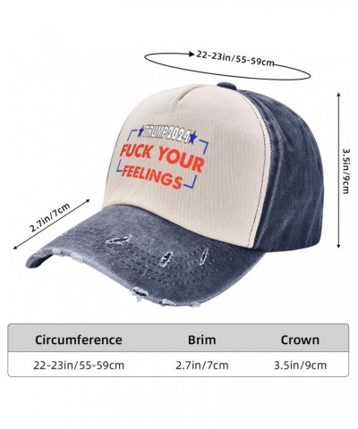 Trump 2024Fuck Your Feeling Baseball Cap Adult Adjustable Casual Duck Tongue Hat Golf Caps Trucker Hats Navy Blue $13.12 Base...