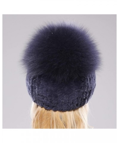 Russia Winter Women Fur Beanies Hat Girls Natural Fur Skullies Cap Knitted Fur Hats Khaki $29.53 Skullies & Beanies