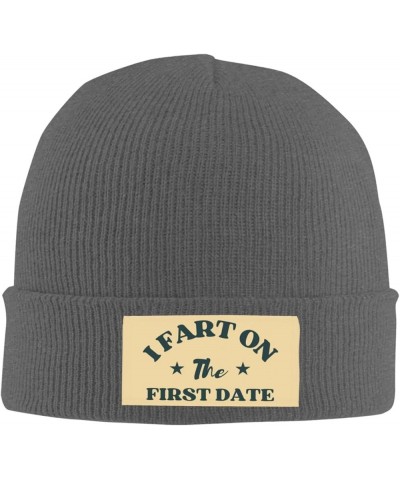 I Fart On The First Date Beanie Winter Hat Men Women Knit Hat Warm Knitted Brimless Cap Deep Heather $18.58 Skullies & Beanies