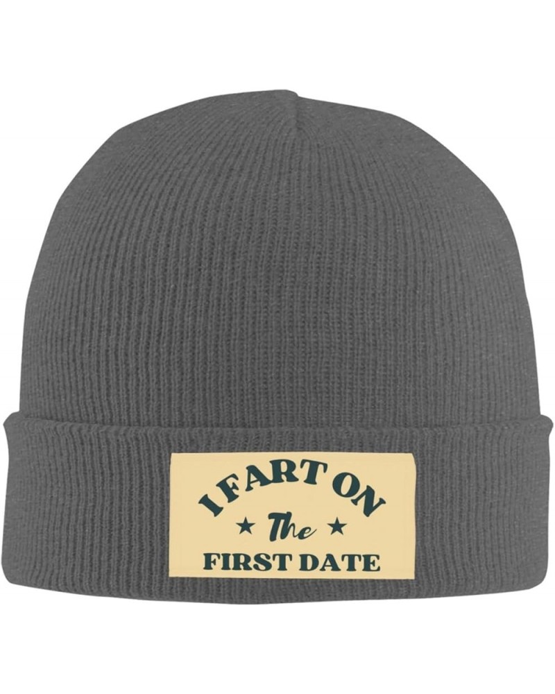 I Fart On The First Date Beanie Winter Hat Men Women Knit Hat Warm Knitted Brimless Cap Deep Heather $18.58 Skullies & Beanies