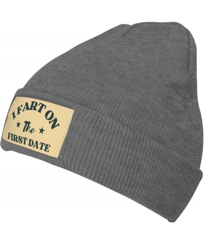 I Fart On The First Date Beanie Winter Hat Men Women Knit Hat Warm Knitted Brimless Cap Deep Heather $18.58 Skullies & Beanies