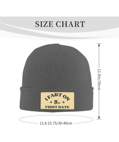 I Fart On The First Date Beanie Winter Hat Men Women Knit Hat Warm Knitted Brimless Cap Deep Heather $18.58 Skullies & Beanies