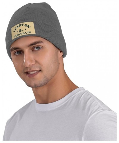 I Fart On The First Date Beanie Winter Hat Men Women Knit Hat Warm Knitted Brimless Cap Deep Heather $18.58 Skullies & Beanies