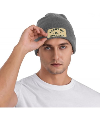 I Fart On The First Date Beanie Winter Hat Men Women Knit Hat Warm Knitted Brimless Cap Deep Heather $18.58 Skullies & Beanies